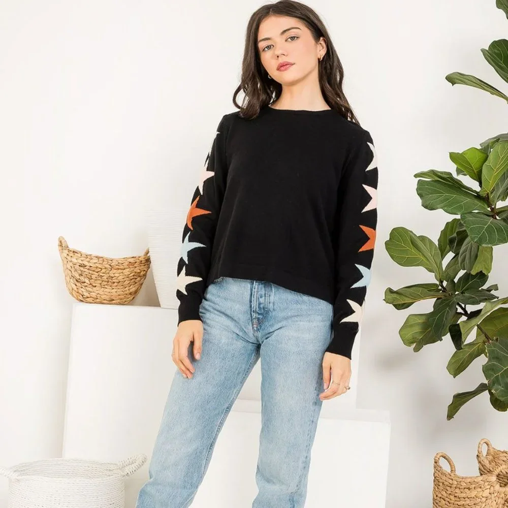 NWT - THML Star Sleeve Knit Top - Picture 4 of 6